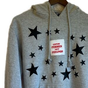 BroDenim Graphic Hoodie Catch Ferries Not Feelings Gray / Black Size Unisex Sm